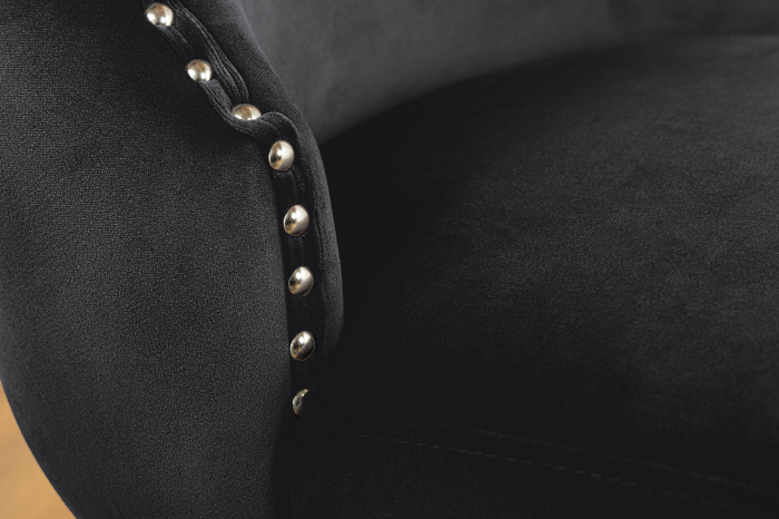 Set 2 scaune CASTLE DELUXE din catifea neagra cu detaliu in forma de cap de leu [8]