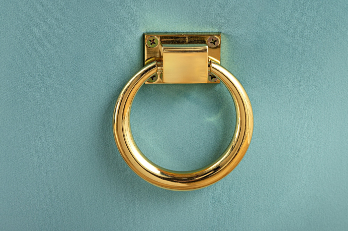 Set 2 scaune CASTLE din catifea blue si accesoriu metalic [8]