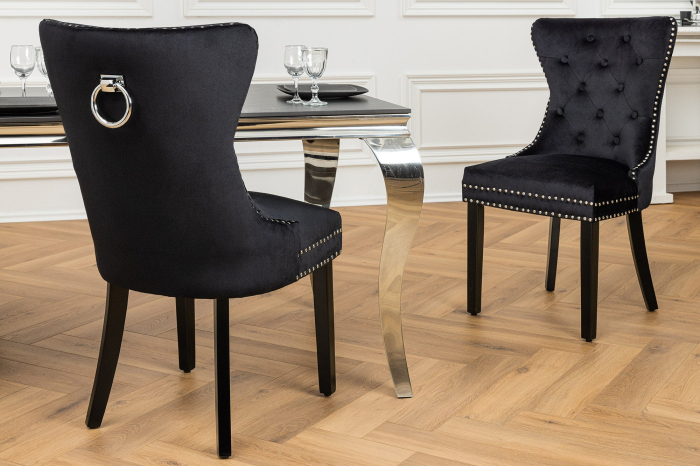 Set 2 scaune CASTLE din catifea neagra [5]