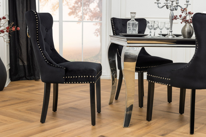 Set 2 scaune CASTLE din catifea neagra [3]