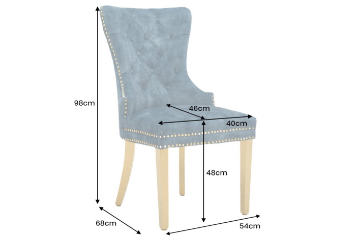 Set 2 scaune CASTLE din catifea petrol si accesoriu in forma de cap de leu [7]