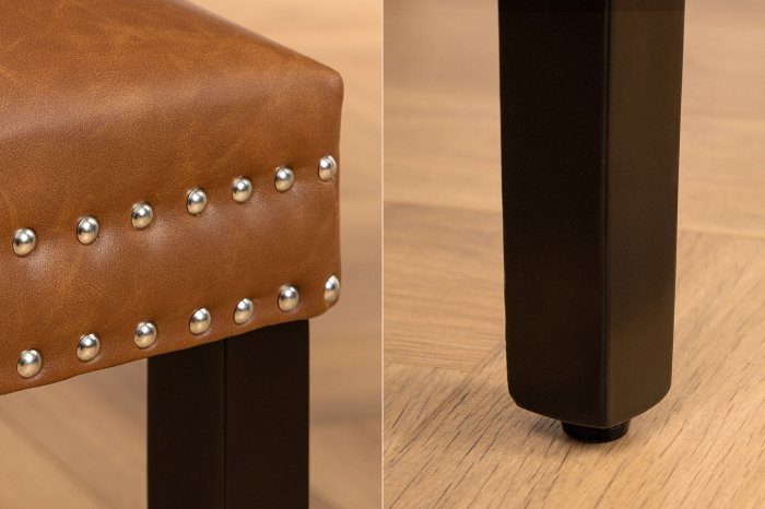 Set 2 scaune CASTLE din piele artificiala cognac [7]