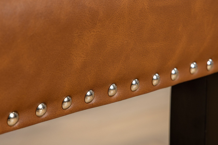 Set 2 scaune CASTLE din piele artificiala cognac [7]