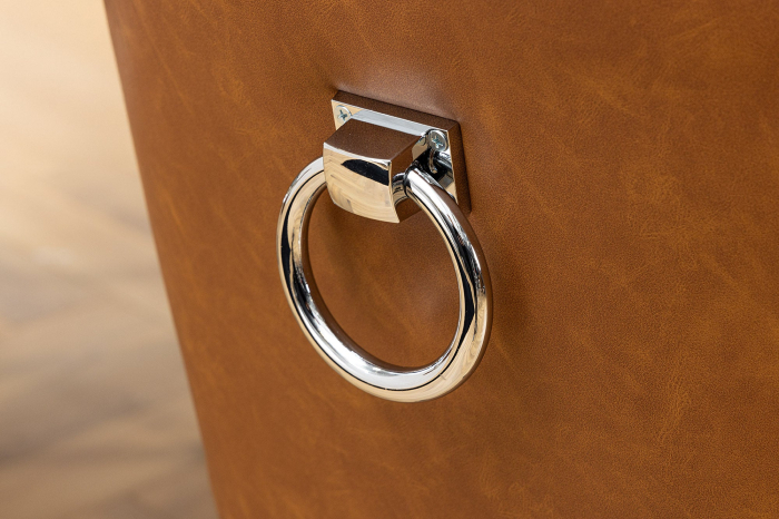 Set 2 scaune CASTLE din piele artificiala cognac [11]