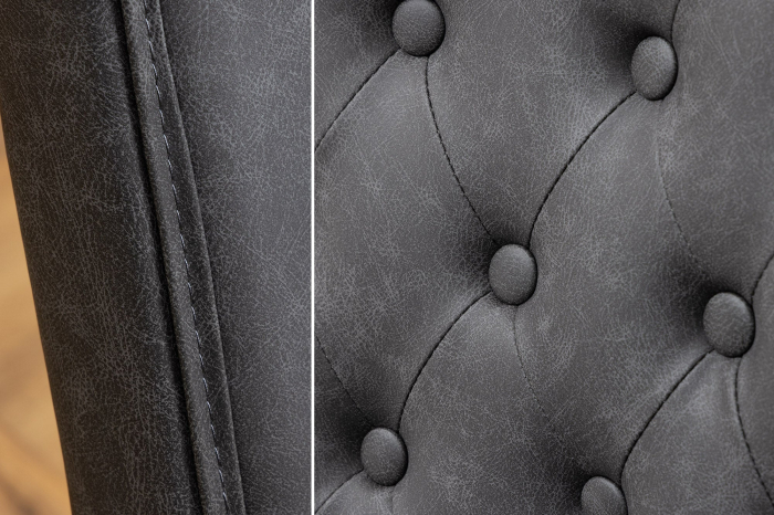 Set 2 scaune CASTLE din piele vintage neagra [6]