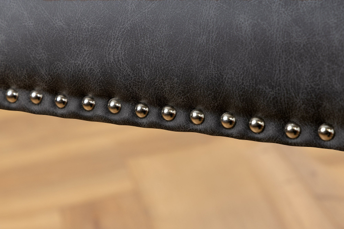 Set 2 scaune CASTLE din piele vintage neagra [8]