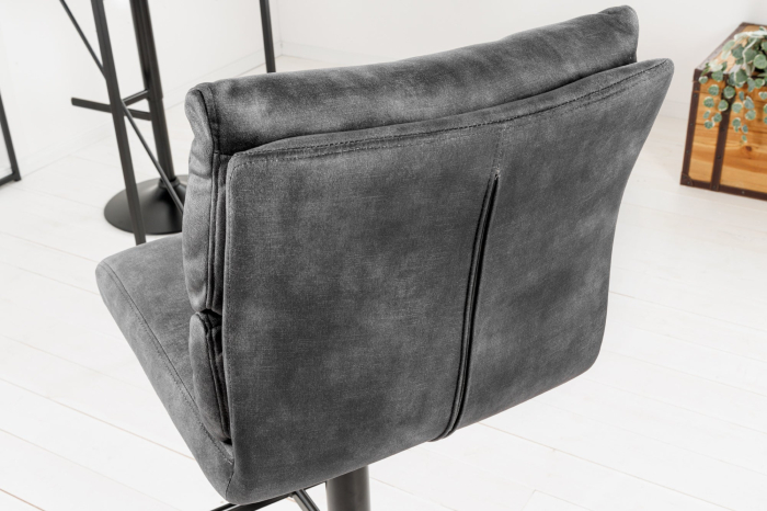 Set 2 scaune de bar COMFORT din catifea gri inchis, 64-85 cm [6]