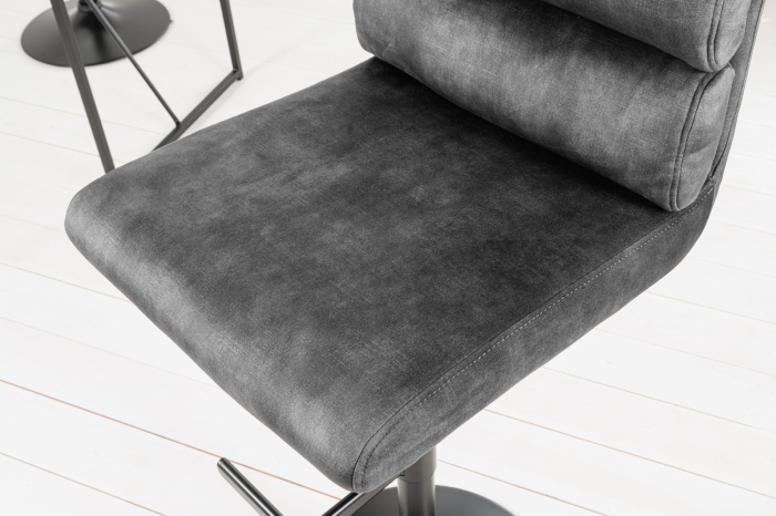 Set 2 scaune de bar COMFORT din catifea gri inchis, 64-85 cm [7]