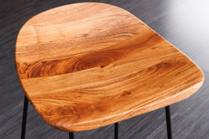 Set 2 scaune de bar MAMMUT din lemn de salcam, 85 cm [5]