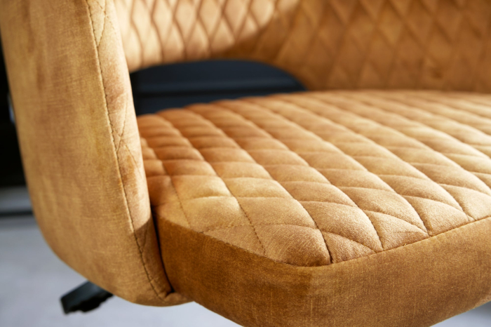 Set 2 scaune de birou PARIS din catifea galben mustar, 43-50 cm [6]