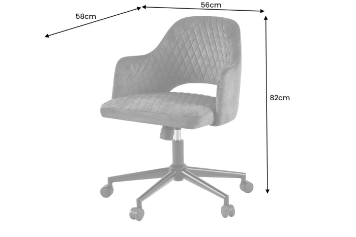 Set 2 scaune de birou PARIS din catifea grej, 43-50 cm [9]