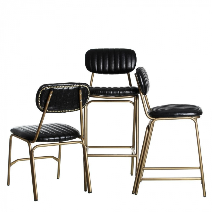 Set 2 scaune din metal și piele 51 X 55 X 72 CM [9]