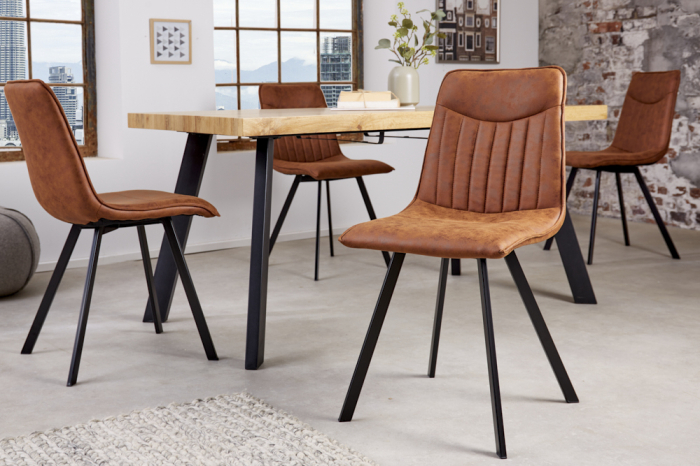 Set 2 scaune dining Aston cu tapiterie din microfibra [6]