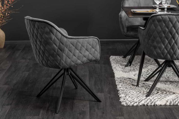 Set 2 scaune Euphoria cu tapițerie din catifea, grej [20]