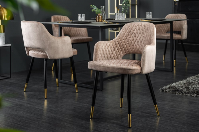 Set 2 scaune Paris cu tapițerie din catifea, gri [3]