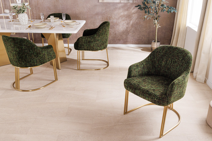 Set 2 scaune EXTRAVAGANCIA din chenille verde inchis [2]