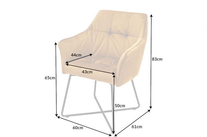 Set 2 scaune LOFT din catifea galben mustar [8]