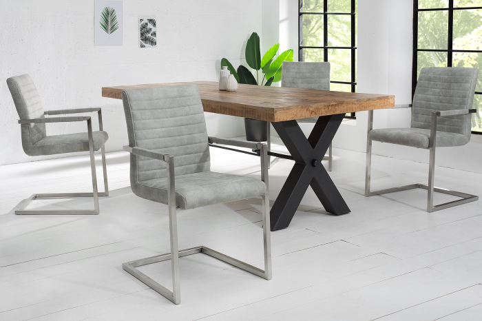 Set 2 scaune LOFT din microfibra gri beton  [3]