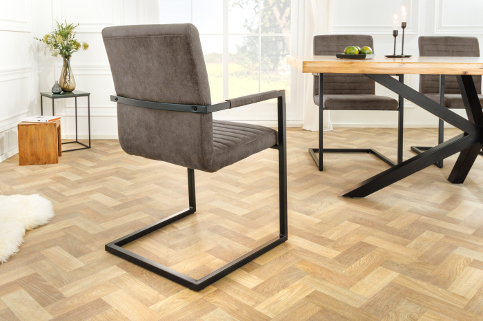 Set 2 scaune LOFT din microfibra taupe [4]