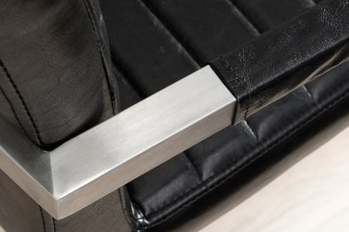 Set 2 scaune LOFT din piele sintetica neagra [6]