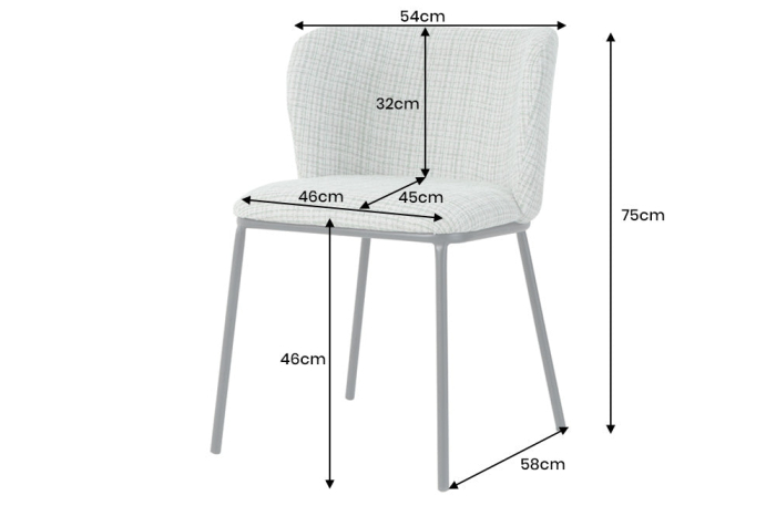 Set 2 scaune LYON din tesatura boucle [2]