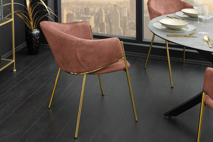 Set 2 scaune NOBLESSE din catifea roz [5]