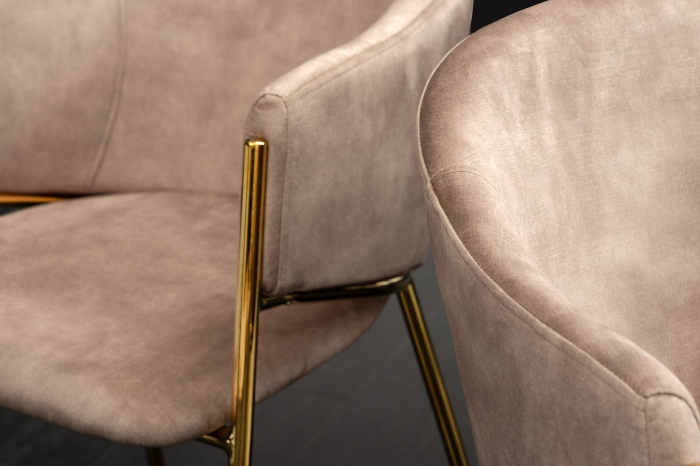 Set 2 scaune NOBLESSE din catifea sampanie [8]