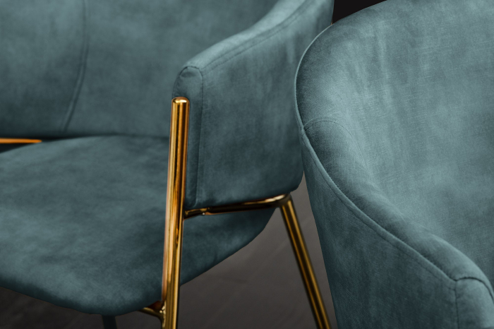 Set 2 scaune NOBLESSE din catifea turquoise [8]