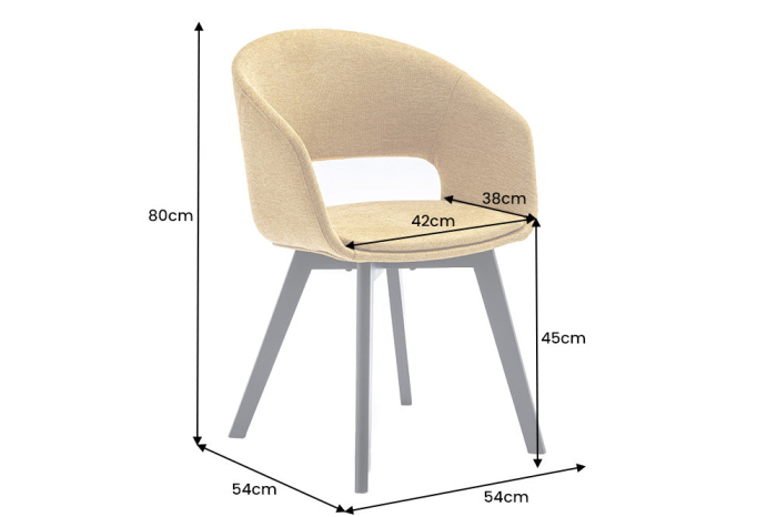 Set 2 scaune NORDIC STAR din material texturat galben mustar [7]