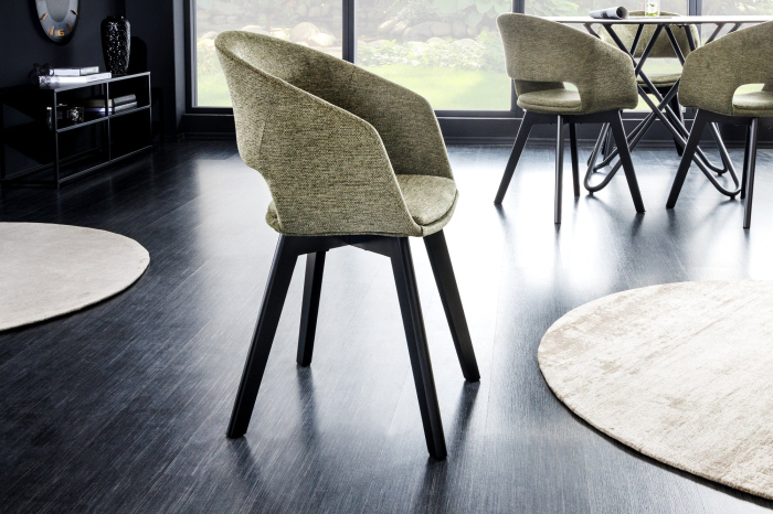 Set 2 scaune NORDIC STAR din material texturat verde [3]