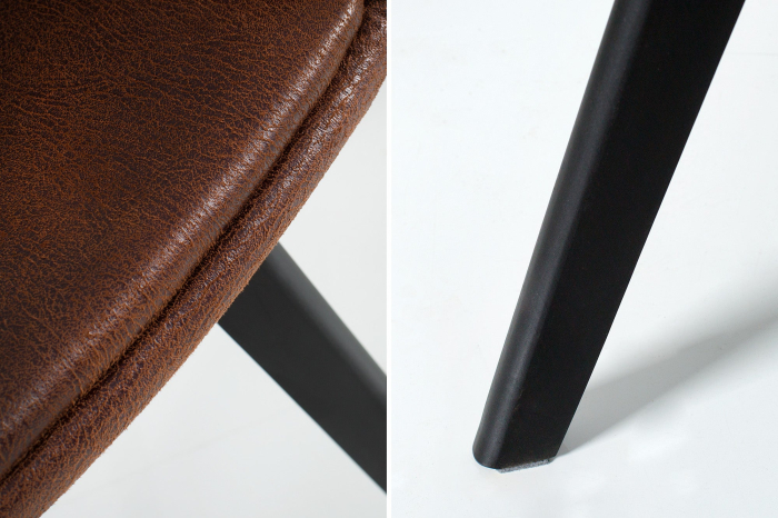 Set 2 scaune NORDIC STAR din microfibra maro [6]