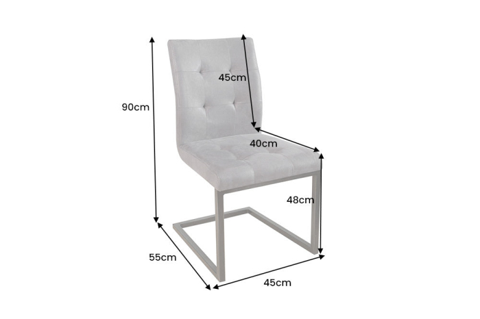 Set 2 scaune OXFORD din microfibra gri [7]