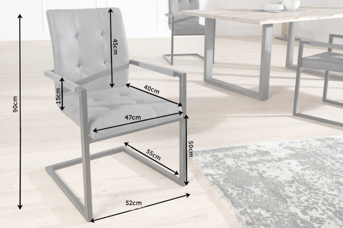 Set 2 scaune OXFORD din microfibra gri [6]