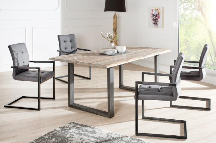 Set 2 scaune OXFORD din microfibra gri [2]