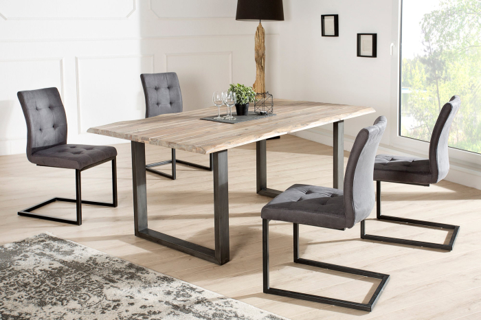 Set 2 scaune OXFORD din microfibra gri [2]