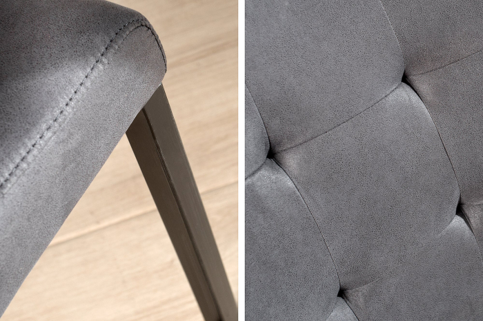 Set 2 scaune OXFORD din microfibra gri [4]