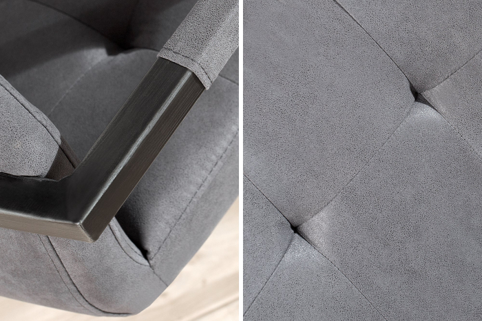 Set 2 scaune OXFORD din microfibra gri [3]