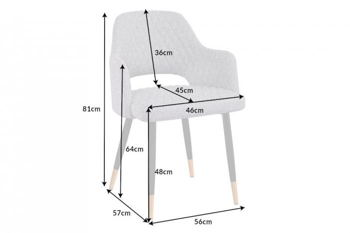 Set 2 scaune Paris cu tapițerie din țesătură structurală, gri deschis [11]
