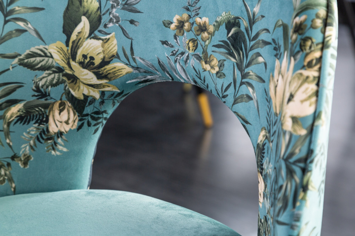 Set 2 scaune PRÊT-À-PORTER BOUTIQUE din catifea turquoise [8]