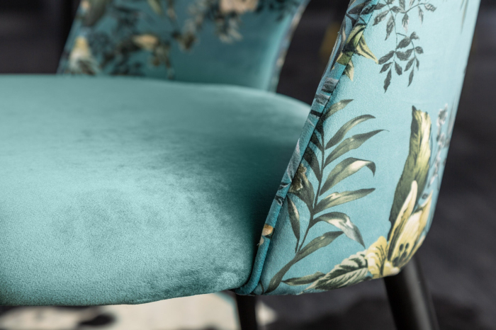 Set 2 scaune PRÊT-À-PORTER BOUTIQUE din catifea turquoise [7]