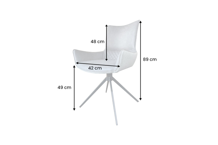 Set 2 scaune rotative ALPINE din microfibra gri deschis [10]