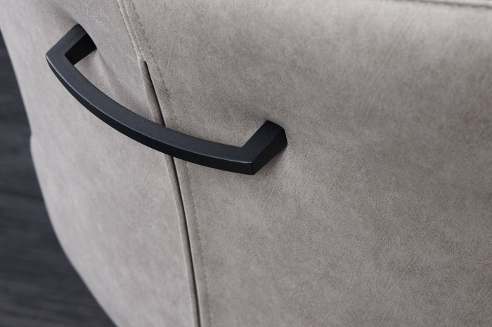 Set 2 scaune rotative ALPINE din microfibra gri deschis [8]