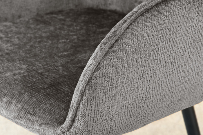 Set 2 scaune rotative AVIGNON 360° din chenille gri  [10]