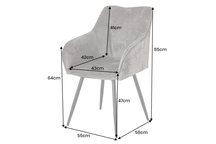 Set 2 scaune rotative AVIGNON 360° din chenille gri  [11]