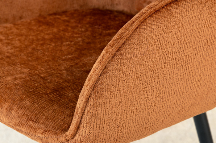 Set 2 scaune rotative AVIGNON 360° din chenille maro [8]