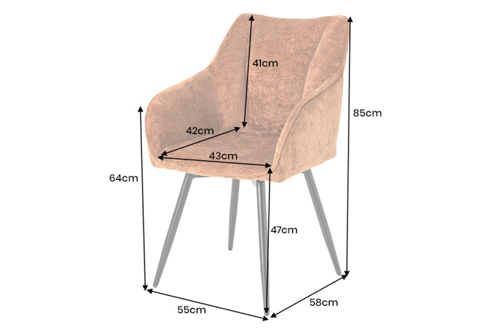 Set 2 scaune rotative AVIGNON 360° din chenille maro [9]