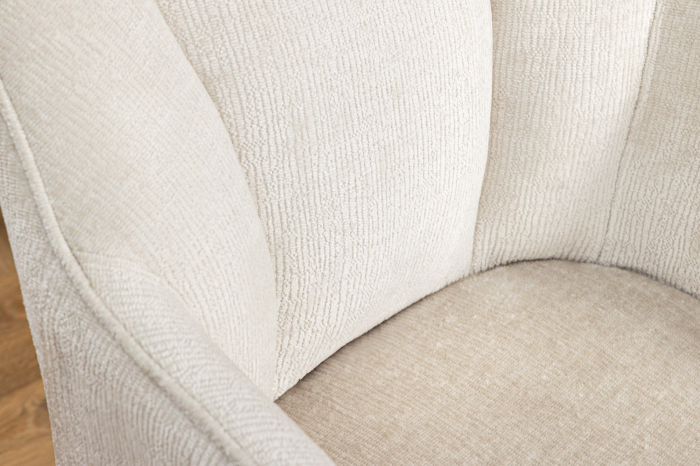 Set 2 scaune rotative AVIGNON 360° din chenille sampanie  [7]