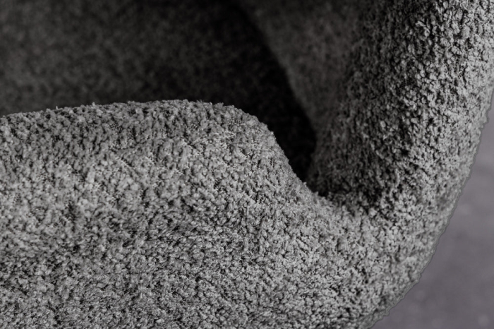 Set 2 scaune rotative BALTIC 360° din material boucle gri inchis  [6]