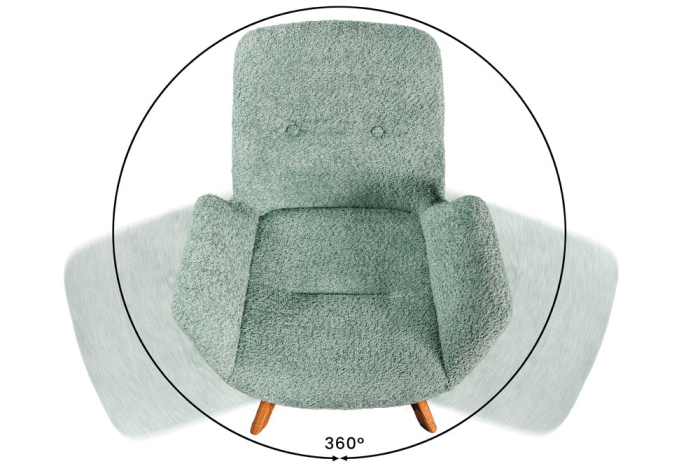 Set 2 scaune rotative BALTIC 360° din material boucle menta [8]