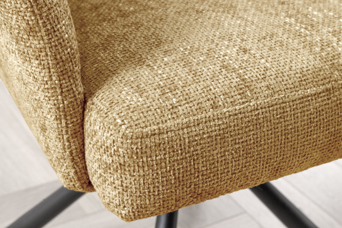 Set 2 scaune rotative BIG GEORGE 360° din material texturat galben mustar [7]